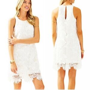 LILLY PULITZER Marlissa Lace Shift Scallop Lace Dress 12 NWT